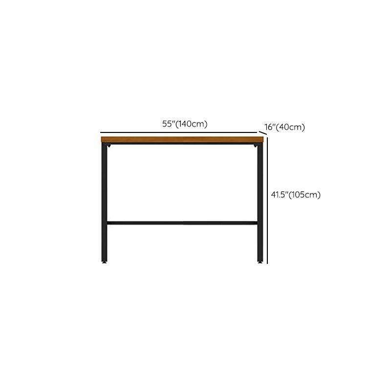 Glam Rectangle Pub Table Set 1/2/3/7 Pieces Pine Wood Top Bar Table with Metal Stools