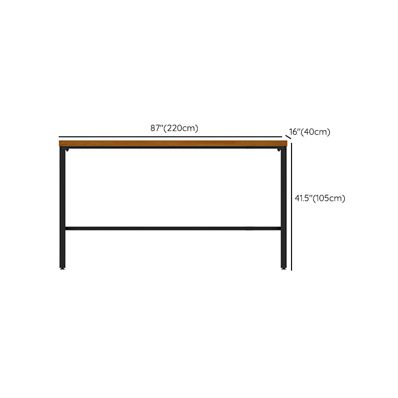 Glam Rectangle Pub Table Set 1/2/3/7 Pieces Pine Wood Top Bar Table with Metal Stools