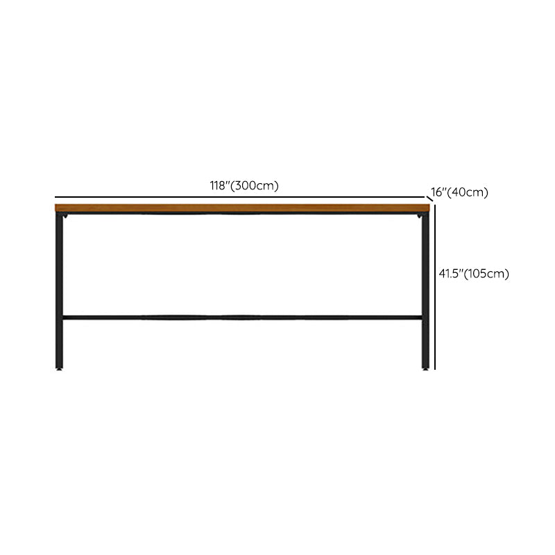 Glam Rectangle Pub Table Set 1/2/3/7 Pieces Pine Wood Top Bar Table with Metal Stools