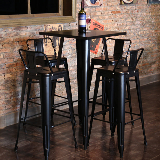1/3/4/5 Pieces Industrial Bar Table Set Iron Bistro Set with Stools