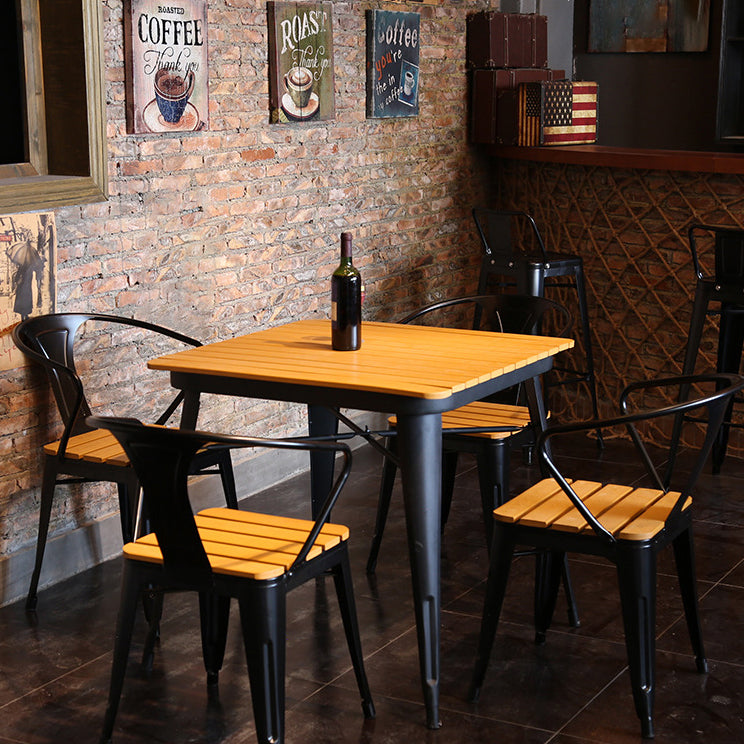 1/3/4/5 Pieces Industrial Bar Table Set Iron Bistro Set with Stools