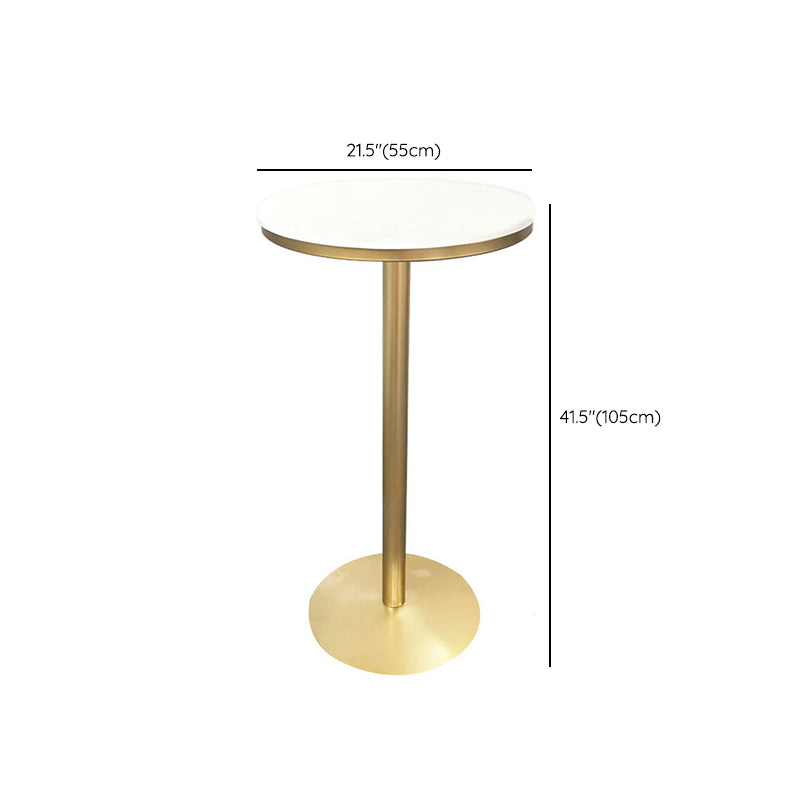 Contemporary Round Pub Table Set with Metal Stools 1/3/5 Pieces Pine Wood Top Bar Set