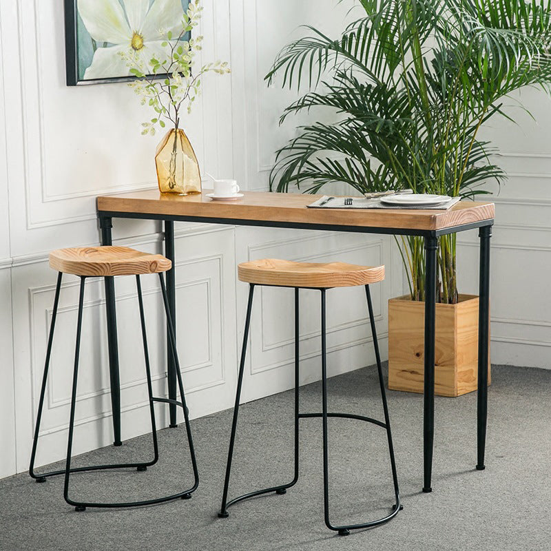 1/2/3 Pieces Industrial Rectangle Pub Table Set Solid Wood Counter Table Set