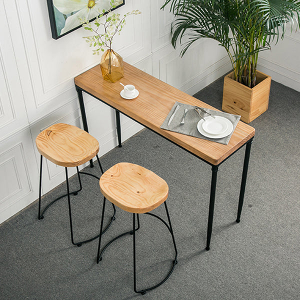 1/2/3 Pieces Industrial Rectangle Pub Table Set Solid Wood Counter Table Set