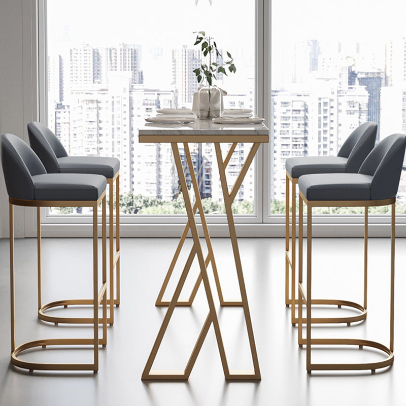 Luxurious Rectangular Pub Table Set 1/2/5 Pieces Sintered Stone Top Bistro Table Set