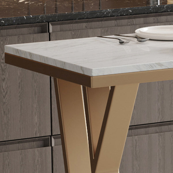 Luxurious Rectangular Pub Table Set 1/2/5 Pieces Sintered Stone Top Bistro Table Set