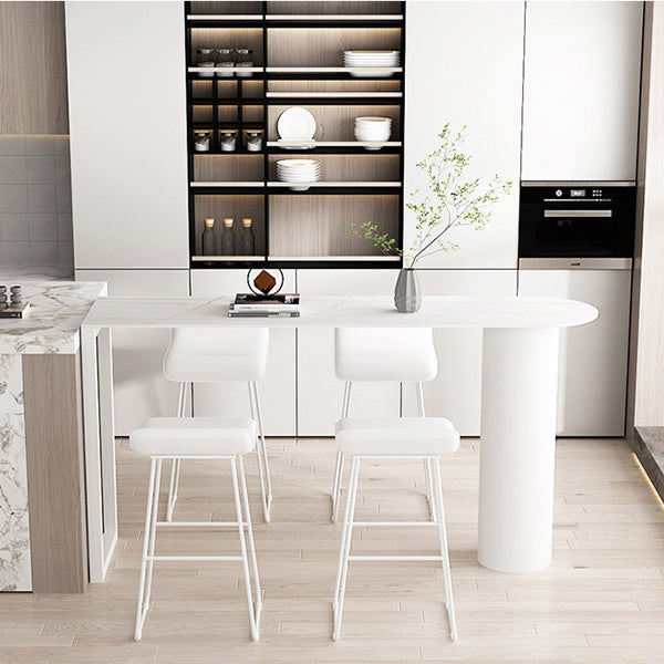 Industrial 1/2/3/5 Pieces Metal Bar Table Set Stone Bar Table with High Stools for Kitchen