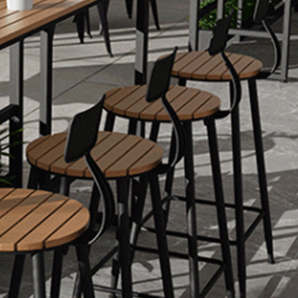 Modern 1/2/5 Pieces Metal Bar Table Set Rectangle Bar Table with High Stools