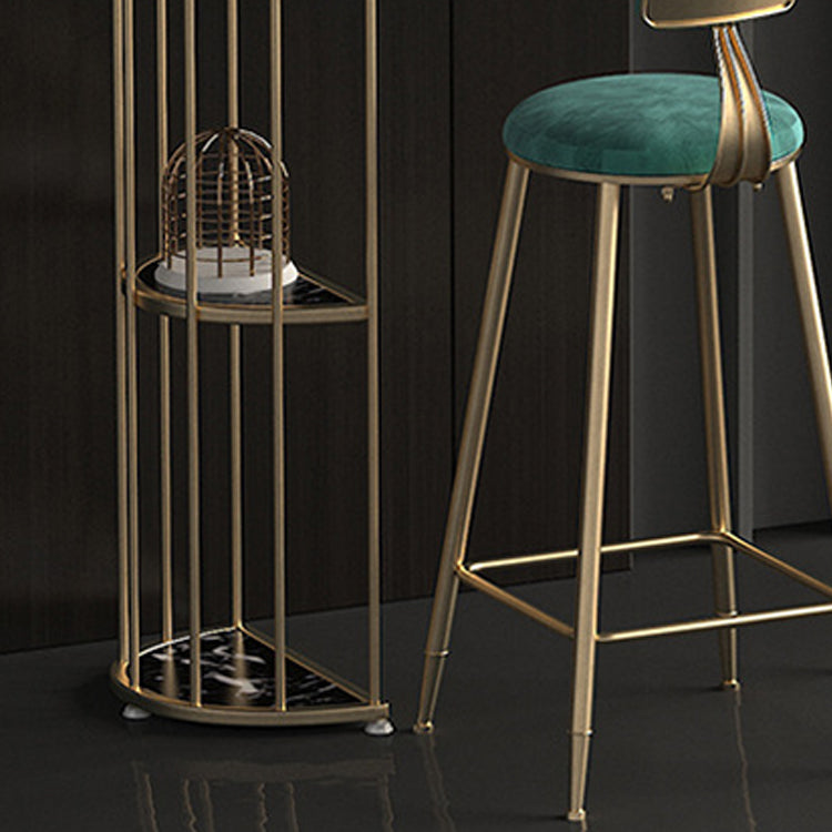 Glam Oval Bar Table Set 1/3 Pieces Stone Counter Table with Upholstered Stools