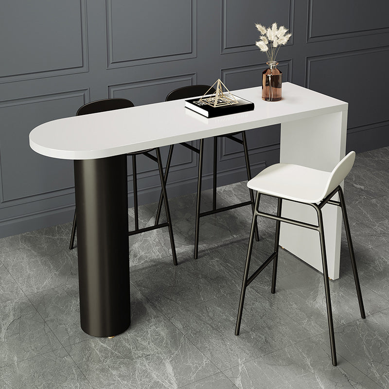 Contemporary Free Form Pub Set 1/3/4 Pieces Solid Wood Bar Table with Metal Stools