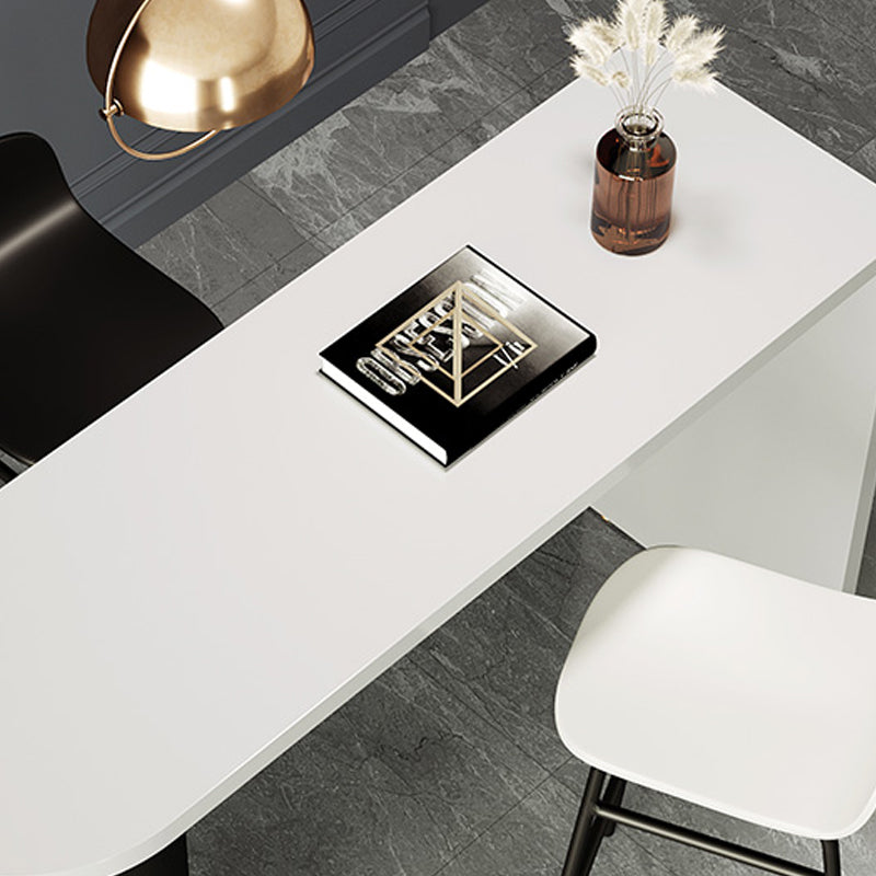 Contemporary Free Form Pub Set 1/3/4 Pieces Solid Wood Bar Table with Metal Stools