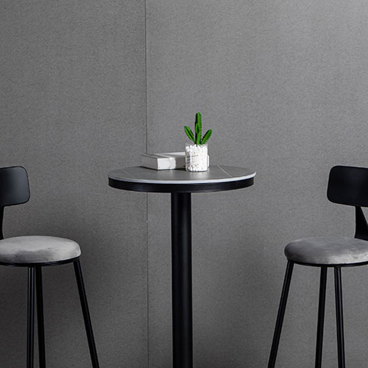 1/2/3 Pieces Industrial Gray Stone Top Bar Table Set Counter Table with  Stools