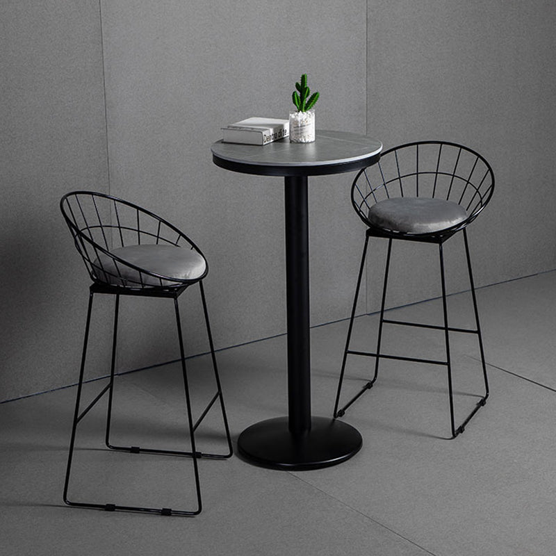 1/2/3 Pieces Industrial Gray Stone Top Bar Table Set Counter Table with  Stools