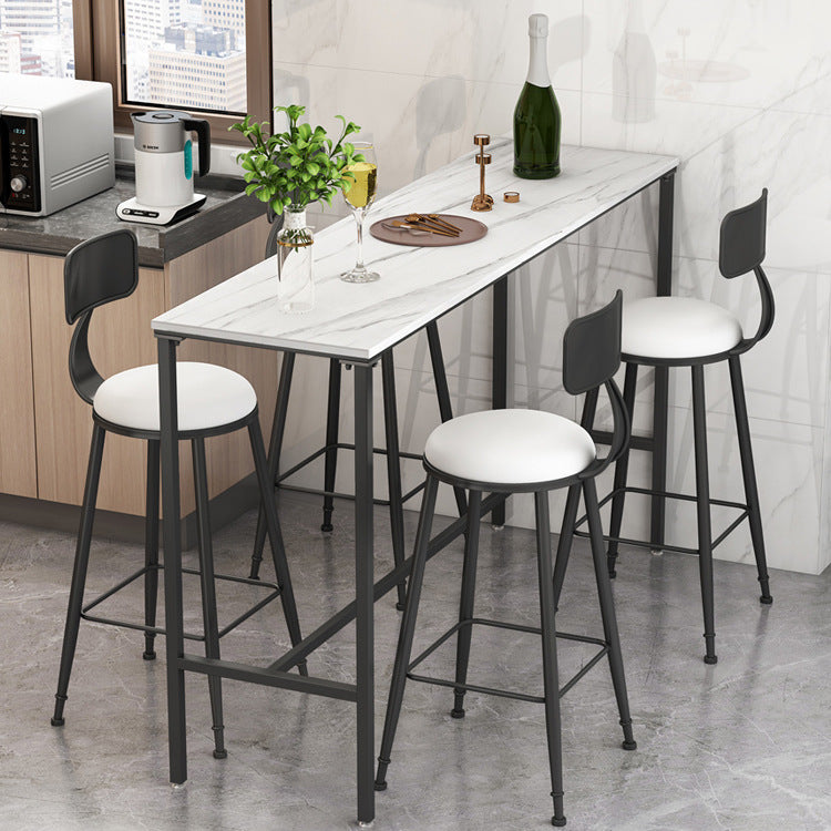 Modern Bar Table Set 1/2/3/5 Pieces Metal Bar Table with High Stools