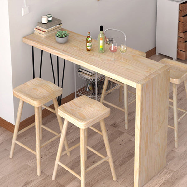Modern Bar Table Set 1/2/5 Pieces Wooden Bar Table with High Wood Stools