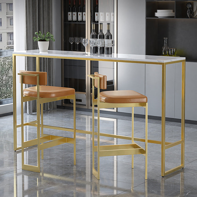 1/2/3/4 Pieces Modern Rectangular Pub Table Set Sintered Stone Top Bistro Table Set