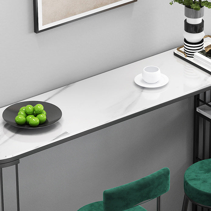 Stone Bar Table Set Glam 1/3 Pieces Fixed Counter Height Table Set for Indoor