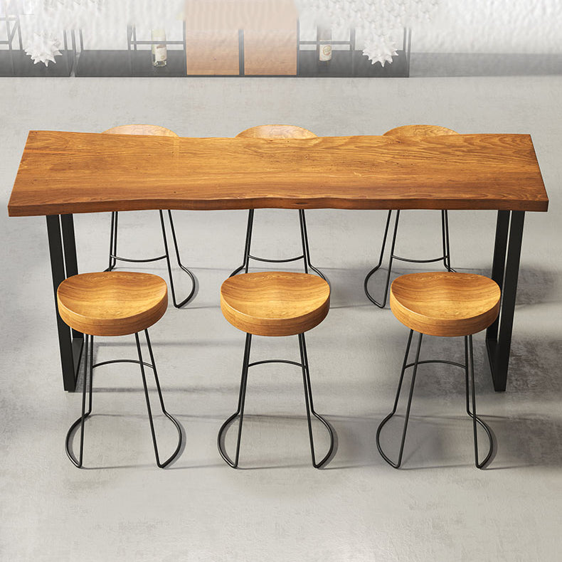 Industrial Style Bar Table Set 1/4/7 Pieces Rectangle Solid Wood Counter Table Set