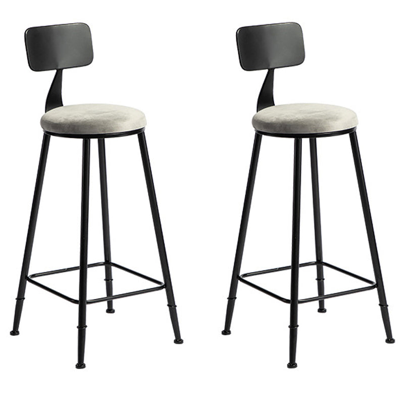 1/2/3 Pieces Industrial Iron Bar Table Set Round Bistro Set with Grey Stone Top