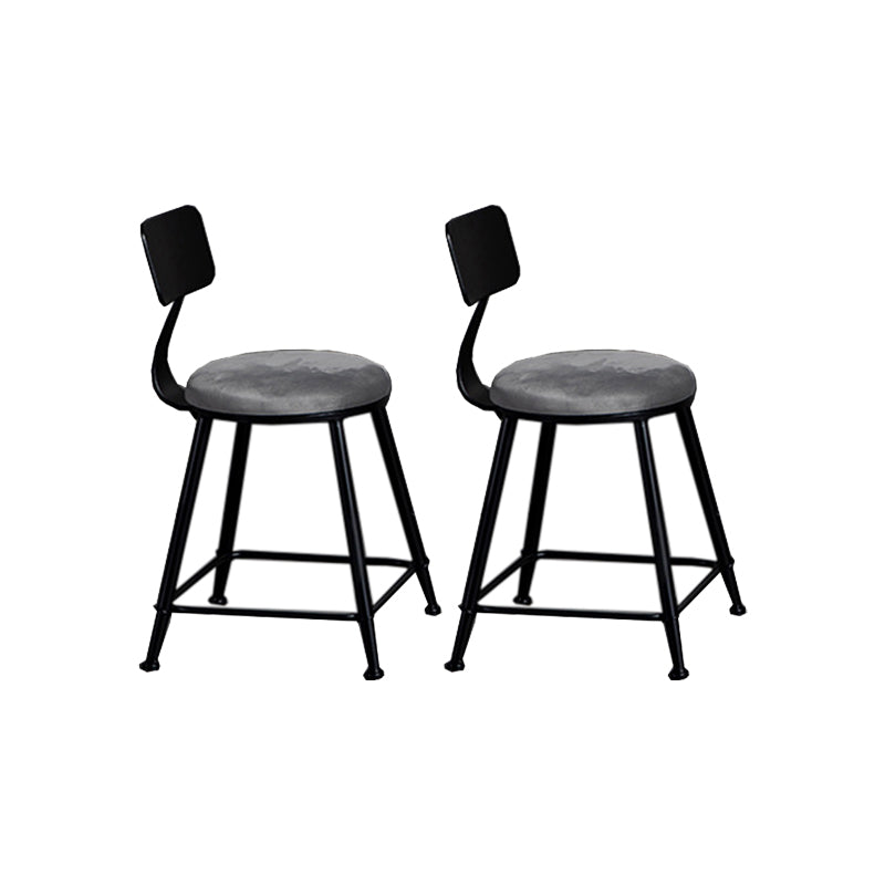 1/2/3 Pieces Industrial Iron Bar Table Set Round Bistro Set with Grey Stone Top