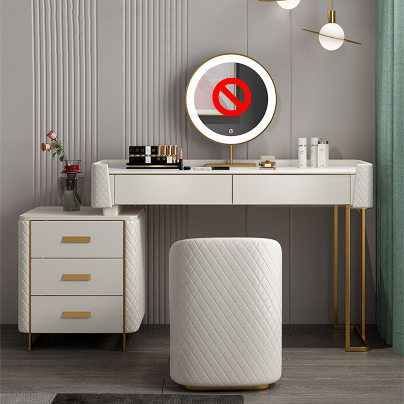 Glam Wooden Vanity Makeup Table Set 5-Drawers Dressing Table