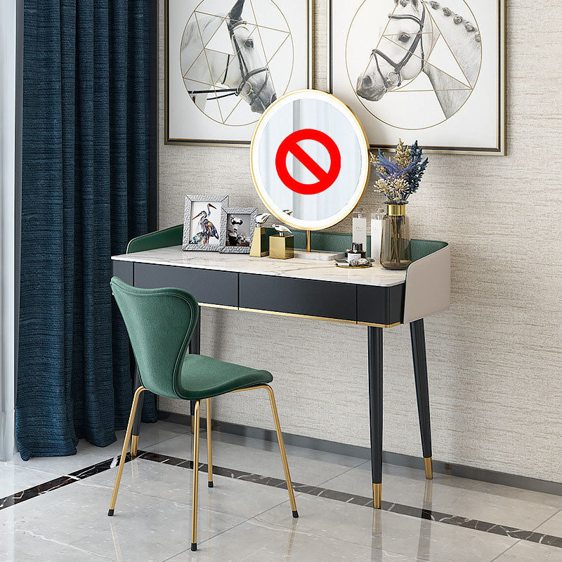 Contemporary Makeup Vanity Desk Double Drawers Vanity Dressing Table