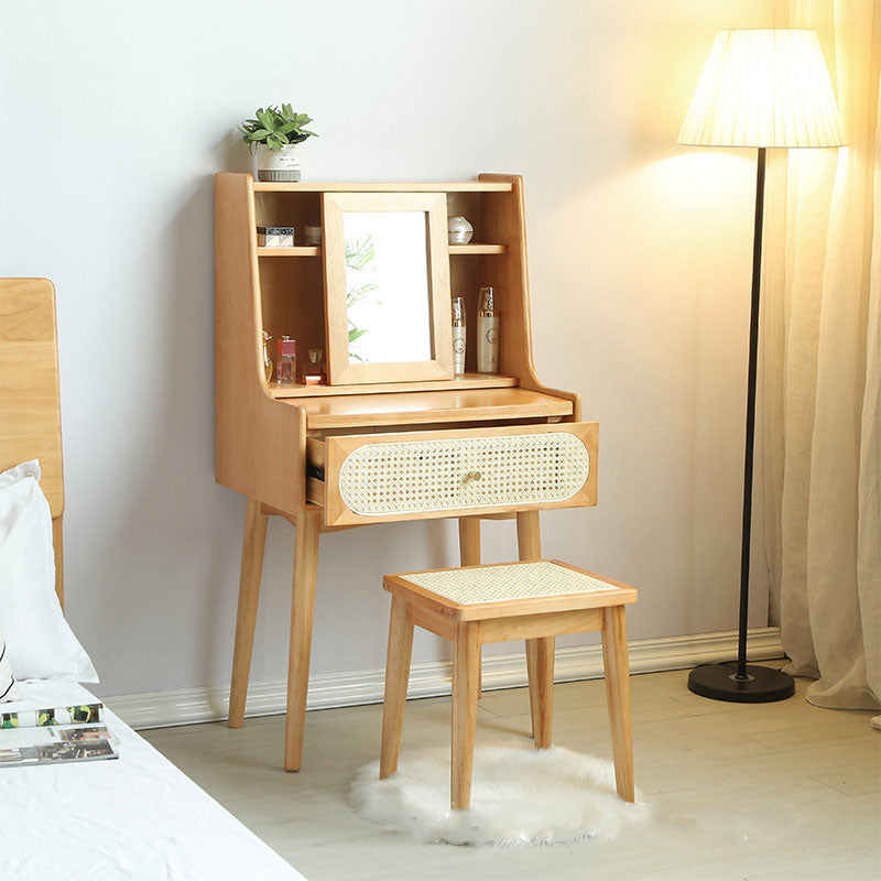 Scandinavian Bedroom 1 Drawers Solid Wood Removable Make-up Vanity