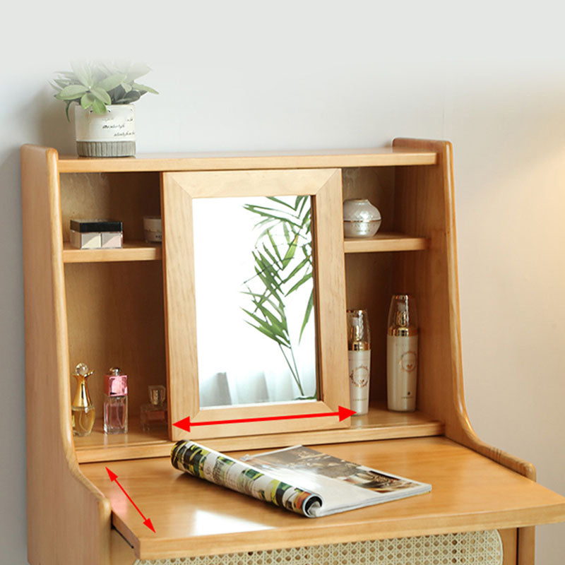 Scandinavian Bedroom 1 Drawers Solid Wood Removable Make-up Vanity