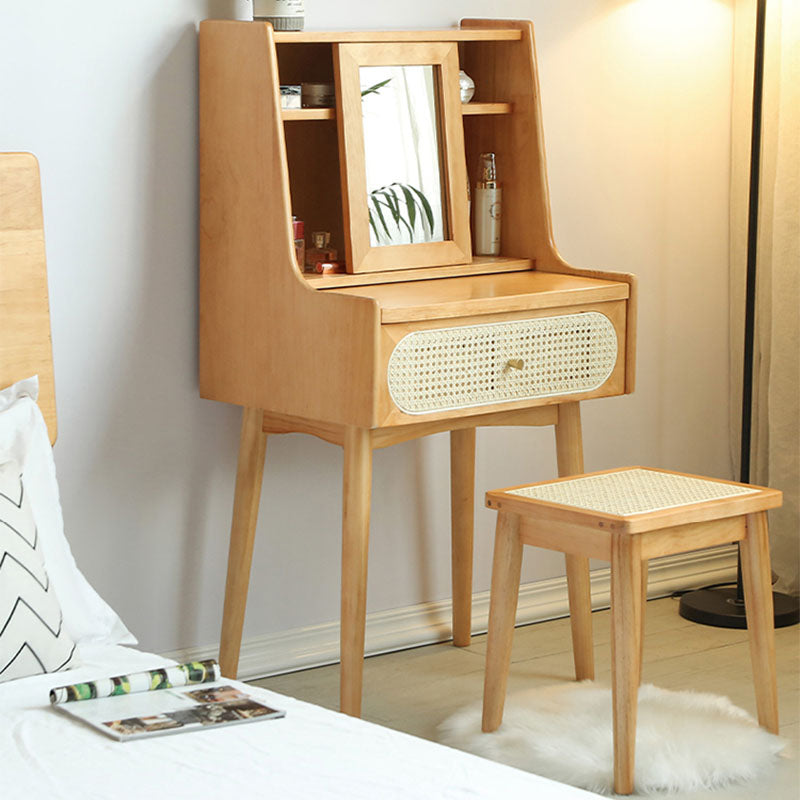 Scandinavian Bedroom 1 Drawers Solid Wood Removable Make-up Vanity