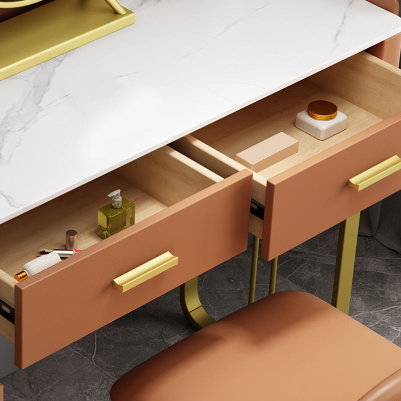 Bedroom Make-up Vanity Luxurious Stone Top Makeup Vanity Desk Table