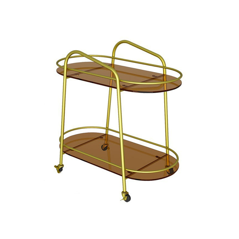 Modern 2-Tier Corner Table 4 Legs Oval Side End Table with Storage