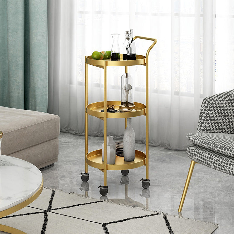 Mid-Century Tray Top Corner Table 4 Legs Metal Side End Table with Storage