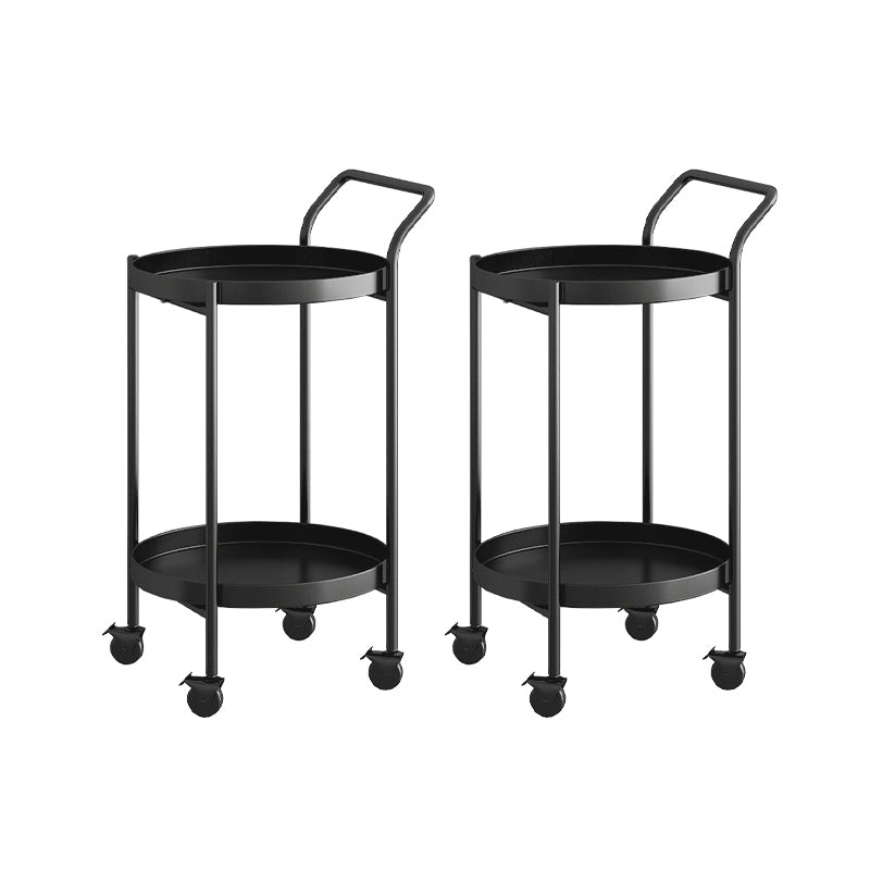Mid-Century Tray Top Corner Table 4 Legs Metal Side End Table with Storage