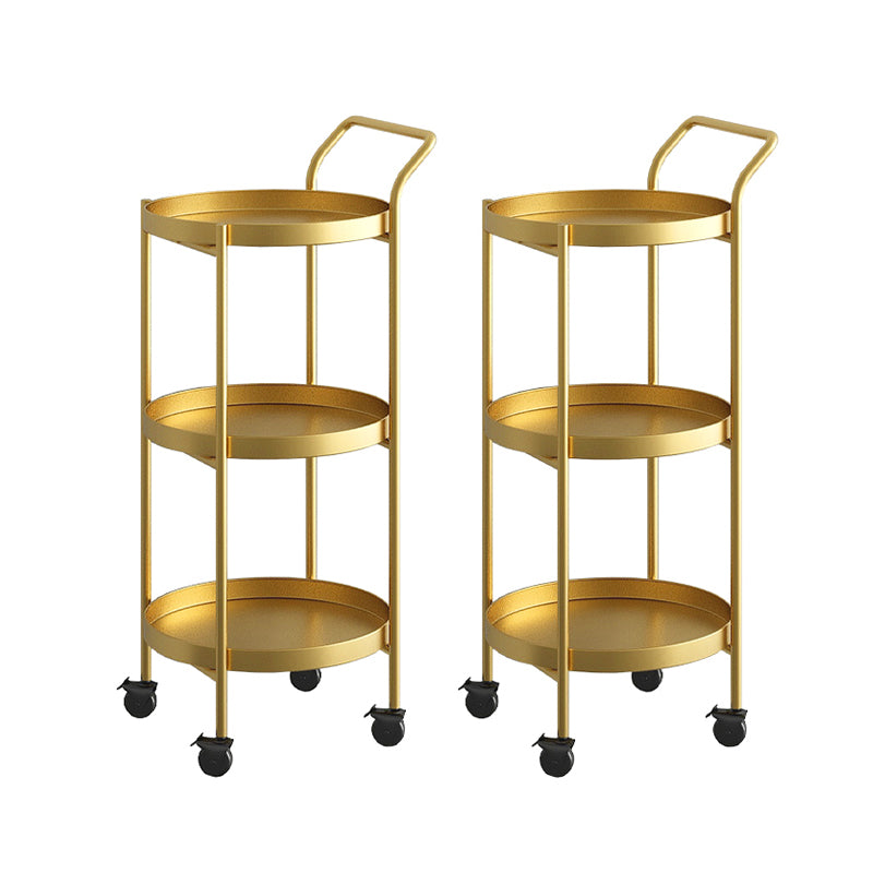 Mid-Century Tray Top Corner Table 4 Legs Metal Side End Table with Storage
