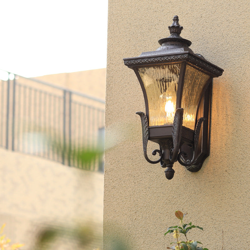 Logra de la luz de la pared de la linterna 1 cabeza de aluminio apliques de pared en negro con sombra acrílica