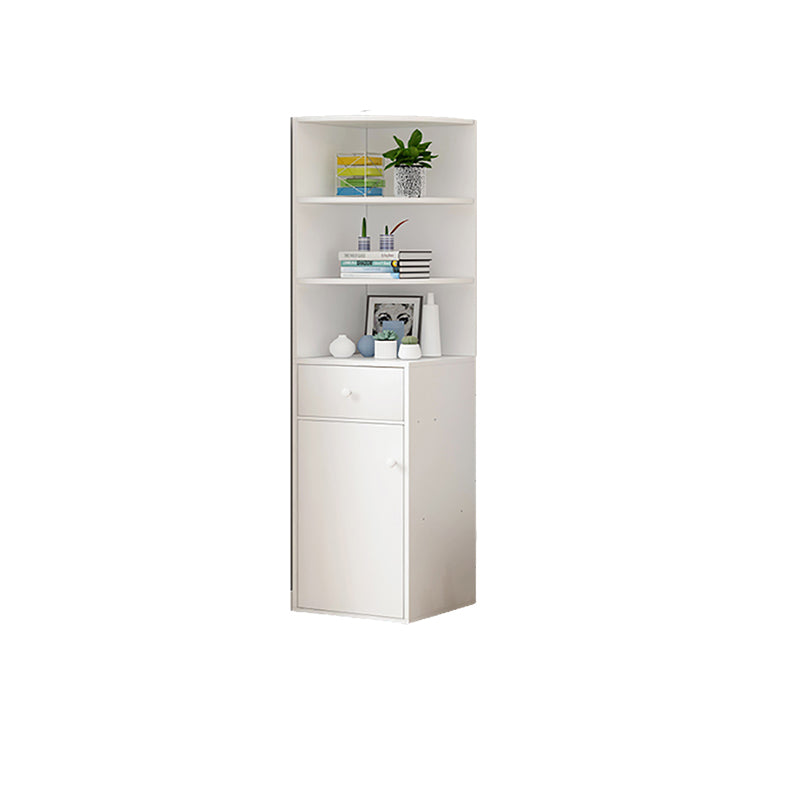 Contemporary White Water Resistant Cabinet with Drawers Corner Cabinet