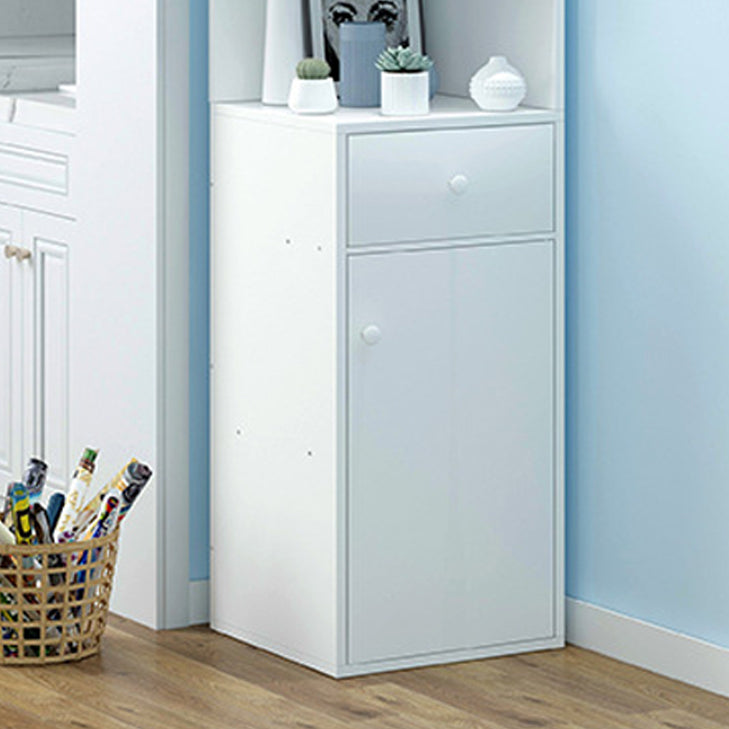 Contemporary White Water Resistant Cabinet with Drawers Corner Cabinet