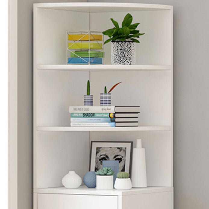 Contemporary White Water Resistant Cabinet with Drawers Corner Cabinet