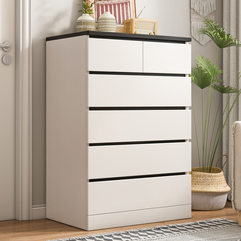 Contemporary Accent Chest with 6 Wooden Drawers Storage Chest