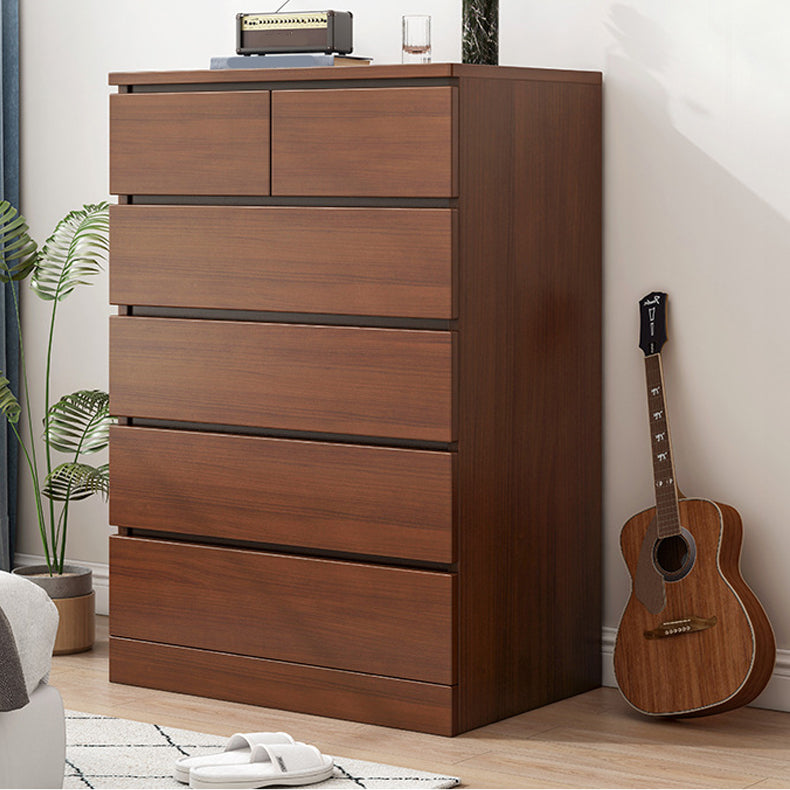 Contemporary Accent Chest with 6 Wooden Drawers Storage Chest
