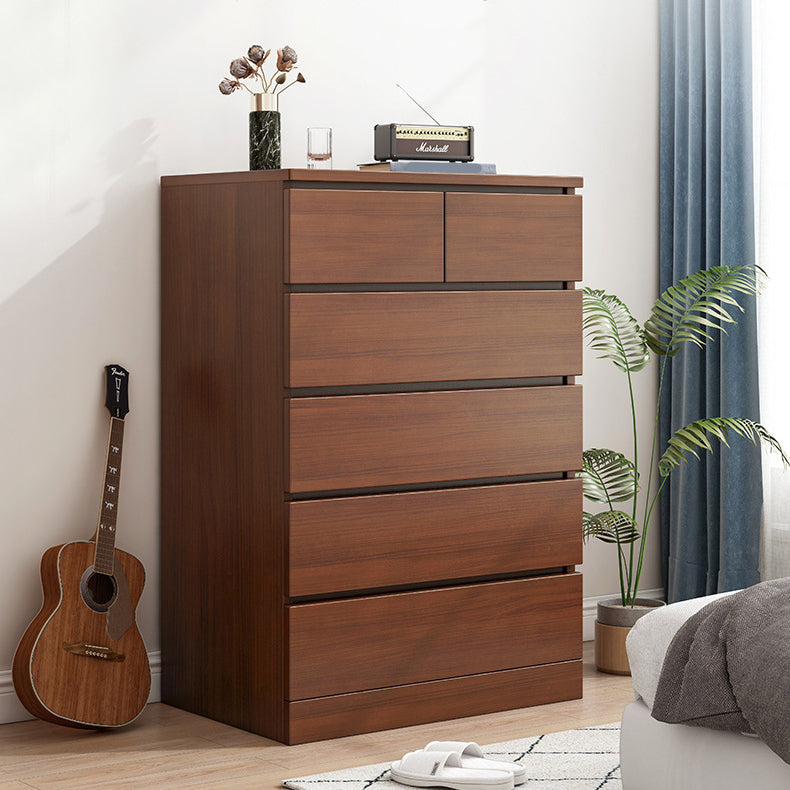 Contemporary Accent Chest with 6 Wooden Drawers Storage Chest