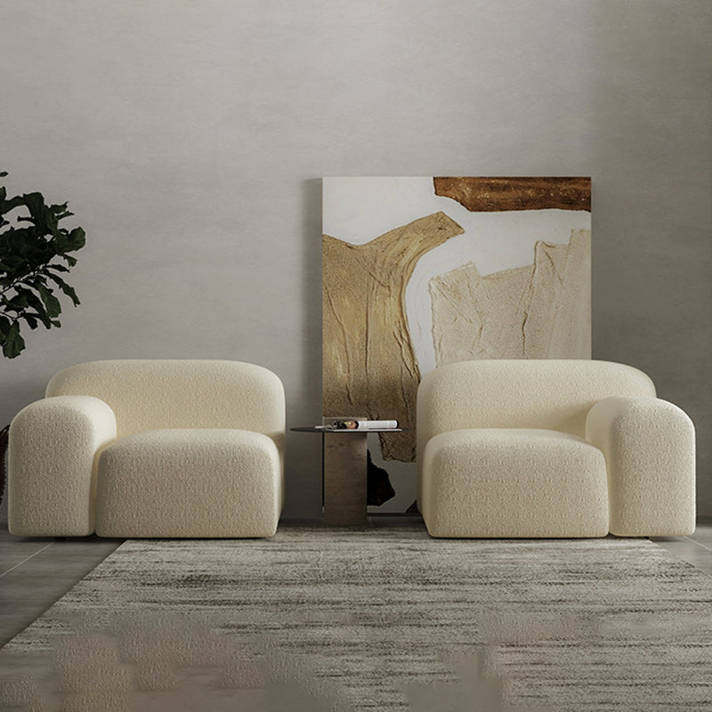 Contemporary Fabric Settee Square Tight Back Arm Sofa Standard Sofa