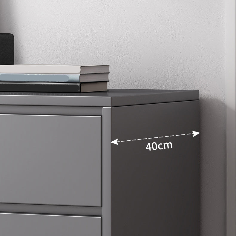 Contemporary Grey Rectangle Accent Chest with Drawers and Metal Legs