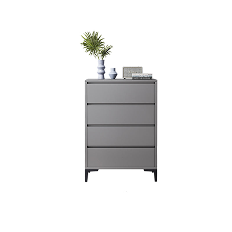 Contemporary Grey Rectangle Accent Chest with Drawers and Metal Legs