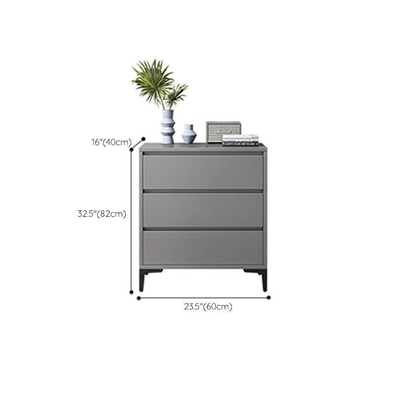 Contemporary Grey Rectangle Accent Chest with Drawers and Metal Legs