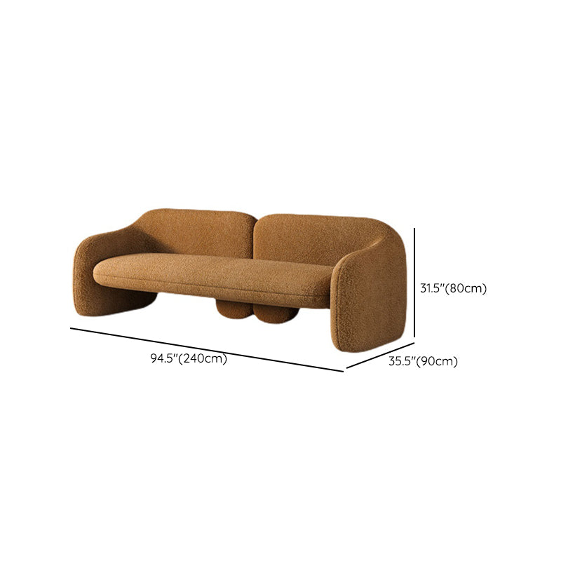 Contemporary Fabric Standard Settee Sloped Arm Sofa for Living Room