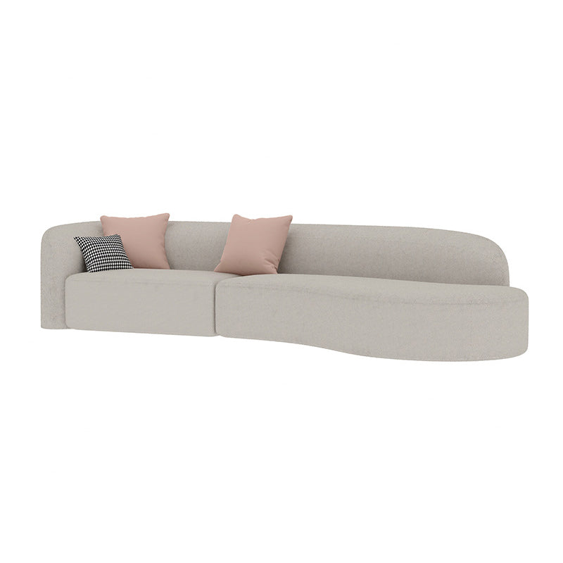 Contemporary Fabric/Faux Leather Tight Back Sofa Tuxedo Arm Curved Seating