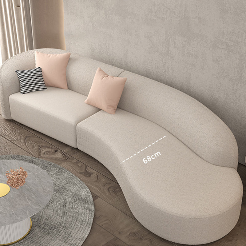 Contemporary Fabric/Faux Leather Tight Back Sofa Tuxedo Arm Curved Seating