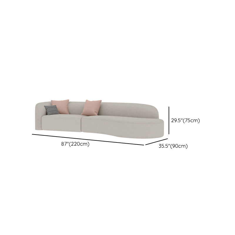 Contemporary Fabric/Faux Leather Tight Back Sofa Tuxedo Arm Curved Seating