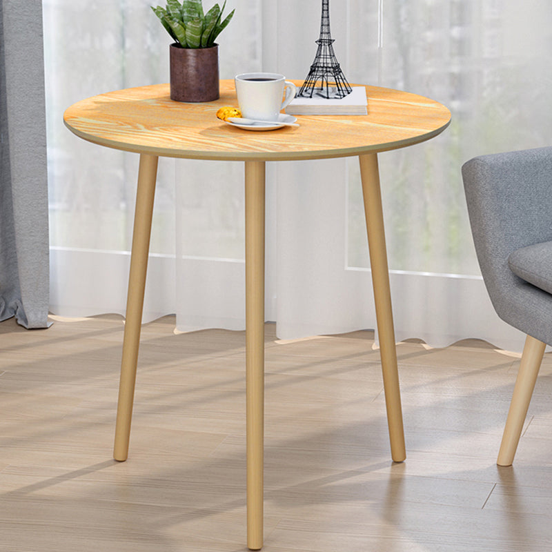 Contemporary Round Wooden Coffee Table 3 Legs Cocktail Table